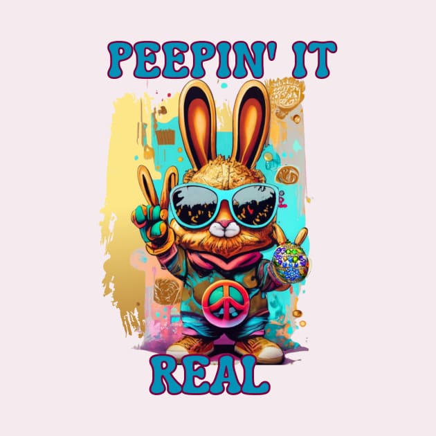 Peepin' it Real Easter Bunny by Simple Tee Mix