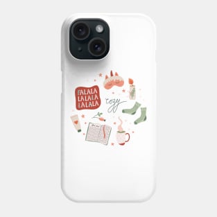 Cute print with cozy Winter elements Phone Case