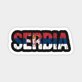 Serbia Srbija Flag Distressed Magnet