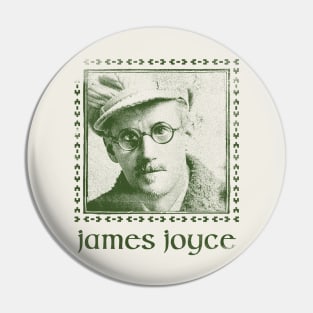 James Joyce // Retro Faded Style Fan Design Pin