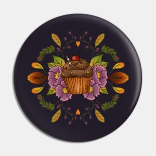 Autumnal chocolate cupcake Pin