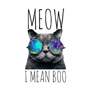 Catoween Meow I mean Boo Halloween Cat Funny T-Shirt