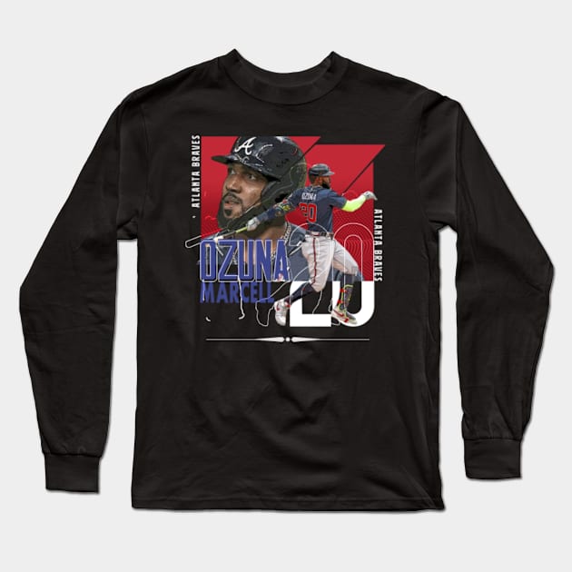 Rinkha Marcell Ozuna Baseball Paper Poster Braves Long Sleeve T-Shirt