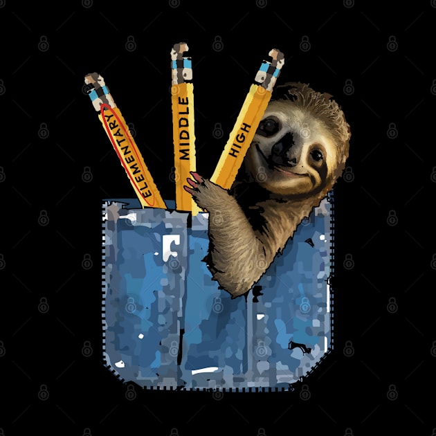 Elementary School Back to School Lazy Sloth by PunnyPoyoShop