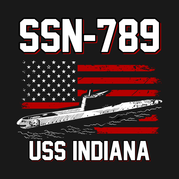 SSN-789 USS Indiana T-Shirt by Zone32