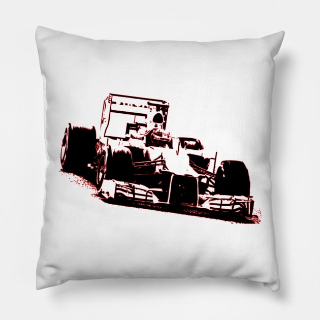 Formula One Racer Pillow by hottehue