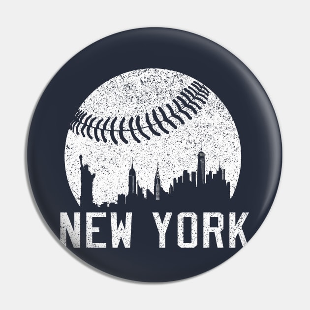 Vintage New York NY City Skyline Baseball Pin by justiceberate