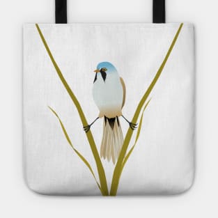 Bearded reedling digital illustration Tote