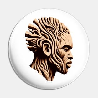 Afrocentric man Wooden Carving Pin