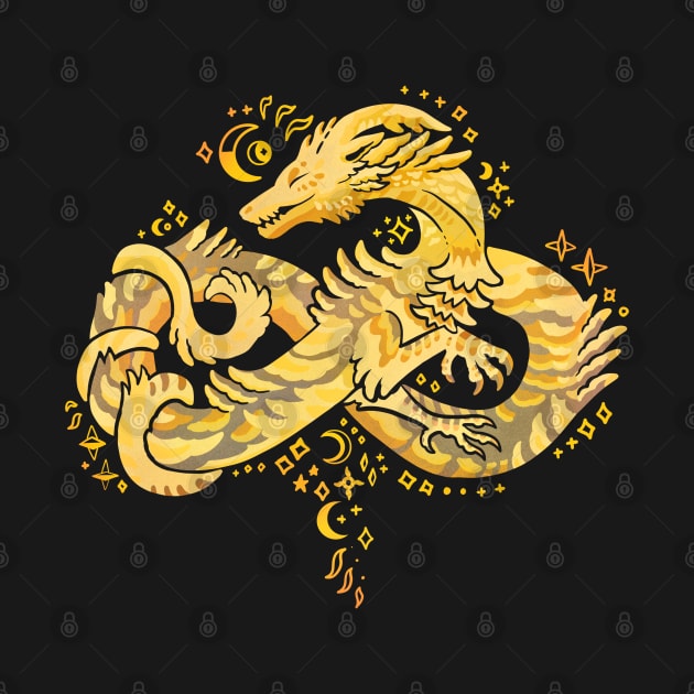 Autism Acceptance Dragon (Gold) by Things By Diana