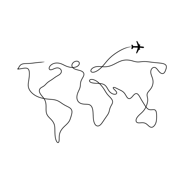 Travel plane map by minimalismus