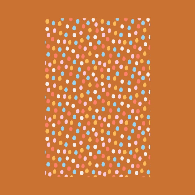 Festive confetti circles pattern in brown by Natalisa