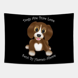 Dog Love White Type Tapestry