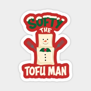 Vegan Christmas Softy the Tofu Man Funny Tofu Magnet