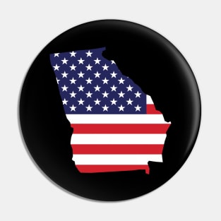 Georgia State Shape Flag Background Pin