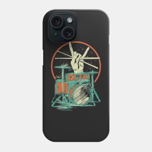 Retro Drum Set Music Drummer Drumsticks Phone Case