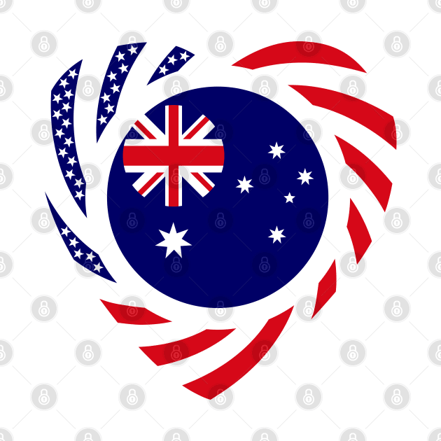 Australian American Multinational Patriot Flag Series (Heart) by Village Values