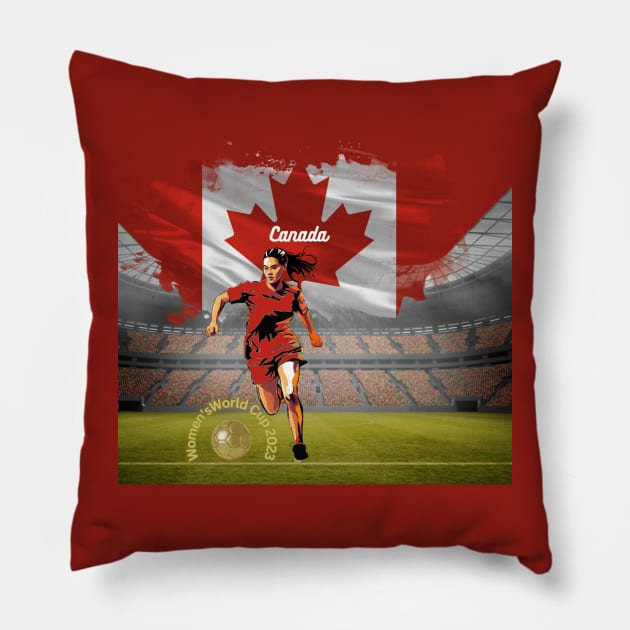 Canada T-Shirt, Unisex T-Shirt, Women’s World Cup, soccer t-shirts, football t-shirts, women’s football, Canadian national football team Pillow by Clinsh Online 