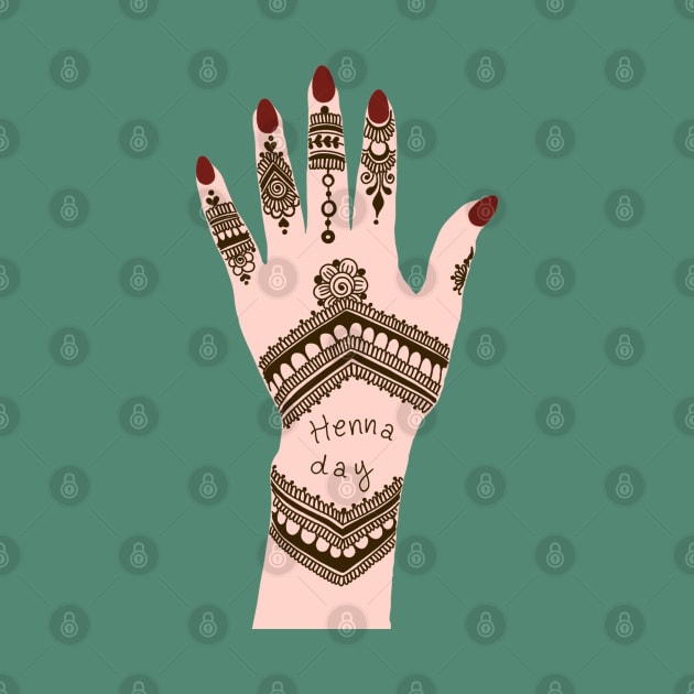 Henna Day | Henna Hand Tattoo - Brown Mehendi by Tilila