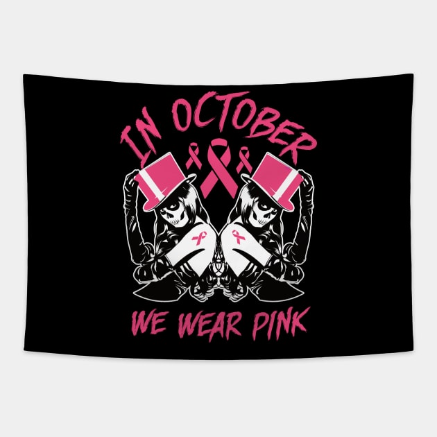 In October We wear Pink Breast Cancer Awareness.. Tapestry by DODG99