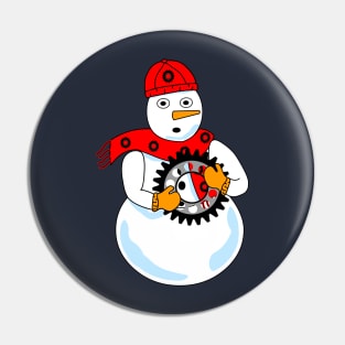 Mechanical Snowman Pin