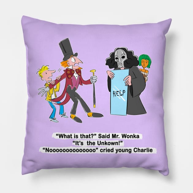 Glasgow Wonka Experience T-Shirt Pillow by Clown