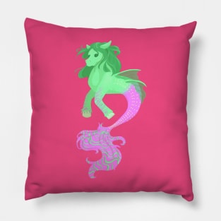 Green Hippocampus Pillow
