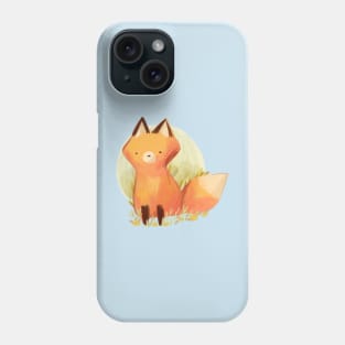 Cute fox sitting drawing Phone Case