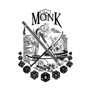 RPG Class Series: Monk - Black Version T-Shirt