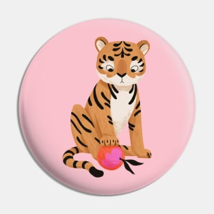 Cute Tiger with Orange Pin