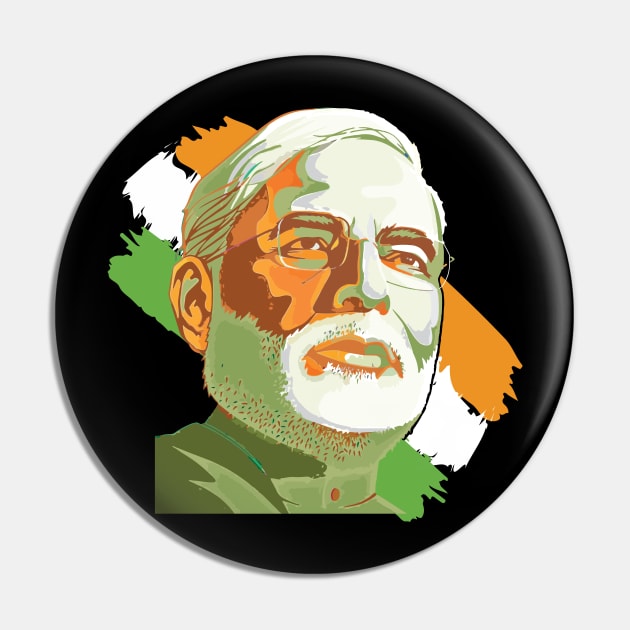 Narendra Modi India Prime Minister Namo BJP Supporter Pin by alltheprints