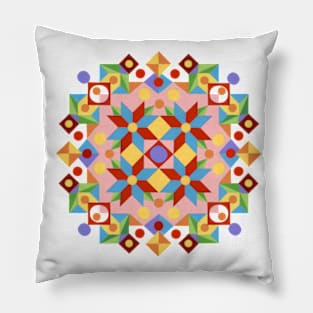 Pink Rolling Star Quilt Design Pillow