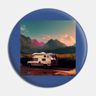 Van Life Camper RV Outdoors in Nature Pin