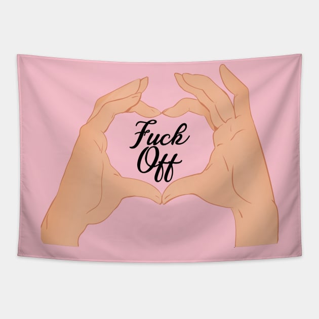 Fuck Off Black Text Tapestry by giovanniiiii