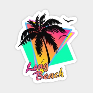 Long Beach Cool 80s Sunset Magnet
