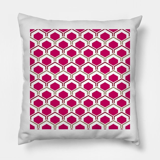 Mid Century Modern Hexagons Pillow by Makanahele