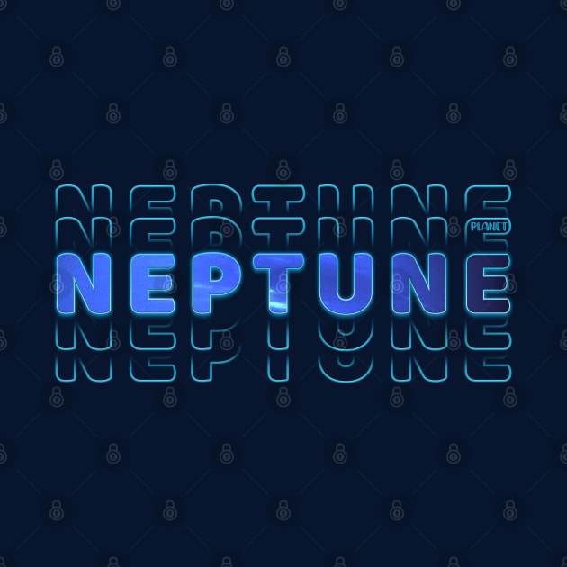 Typography Planet Neptune: The Blue Giant by Da Vinci Feather