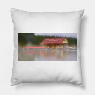 Malign Lake Boat House Pillow