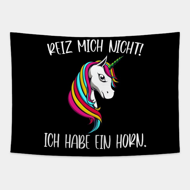 Reiz mich nicht Einhorn Tapestry by Foxxy Merch