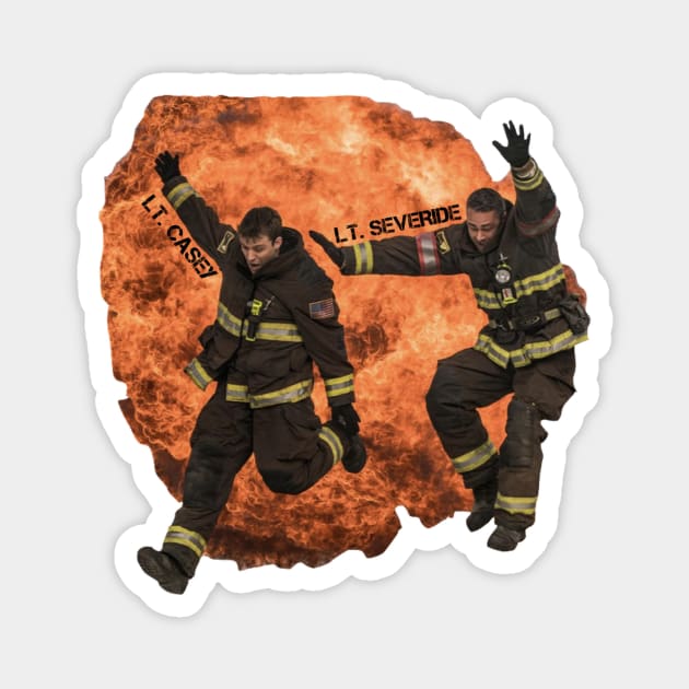 LT. CASEY & LT. SEVERIDE - JESSE SPENCER - TAYLOR KINNEY - CHICAGO FIRE Magnet by emilybraz7