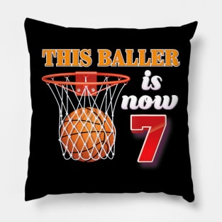 This Baller Is Now 7 Year Old 7Th Birthday Basketball Boy Pillow