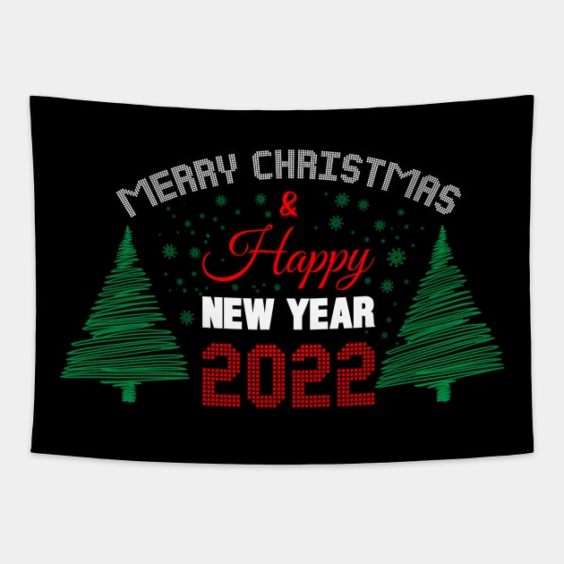 Merry Christmas & Happy New Year 2022 Tapestry by 99% Match