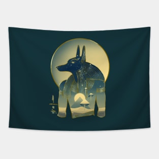 Blue Anubis Tapestry