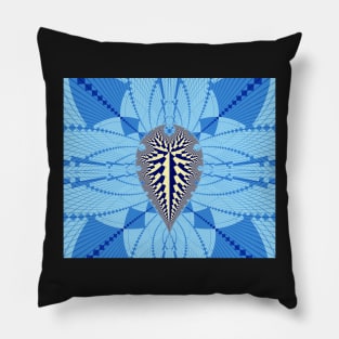 Blue  Inverted Mandelbrot II Pillow