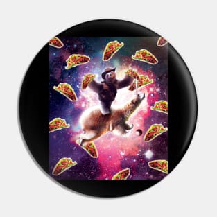 Cowboy Space Sloth On Polar Bear Unicorn - Taco Pin