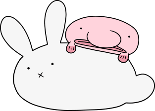 White Bunny and Blobfish Magnet