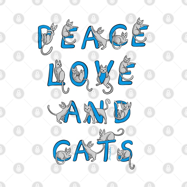 Dramabite Peace Love and Cats Cute Kitten Cats Lover Owner gift by dramabite