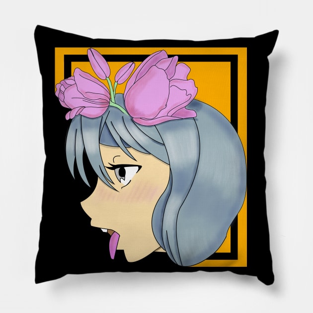 Anime girls Y Pillow by Gerigansu