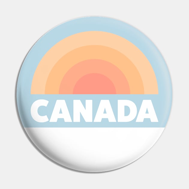 Canada Retro Rainbow Badge Blue Pin by modeoftravel