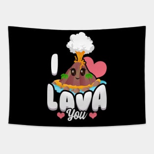 Funny I Lava You Volcano Valentine's Day Pun Tapestry